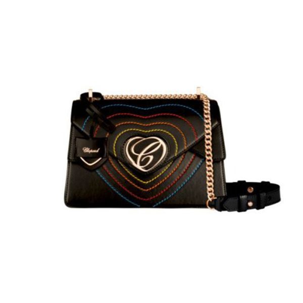 95000-0954 - HAPPY HEARTS RAINBOW BLACK SHOULDER BAG